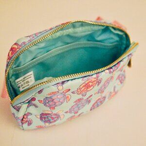 Simply Southern Belt Bag Turtle Print in Mint and Pink with Gold Hardware